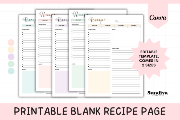 Blank Recipe Page Canva Template 2: Your Culinary Canvas