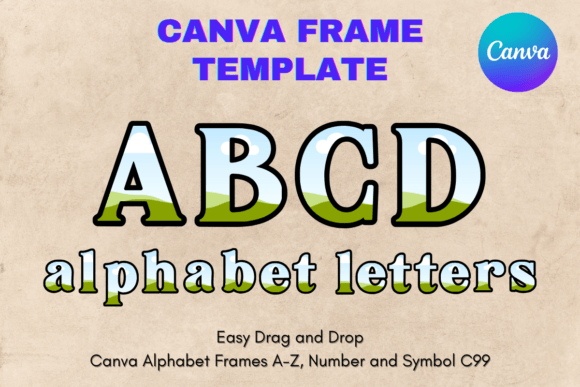 Canva Letters Frame Alphabet Template_99: Creative Lettering for Designers
