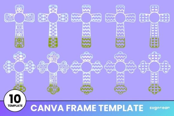 Cross Monogram Canva Frames Bundle: Your Creative Shortcut