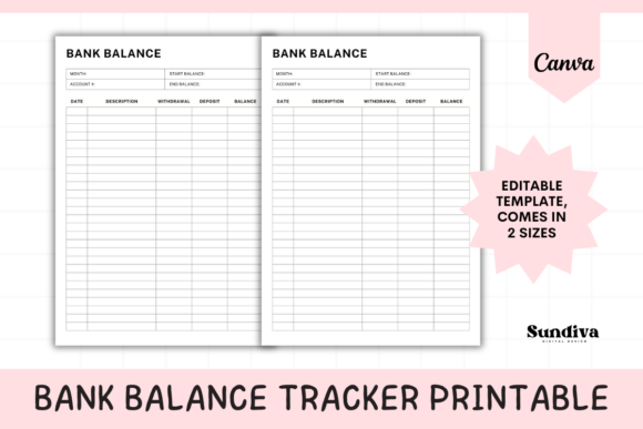 Editable Bank Balance Tracker Sheet 1: A Practical Design Asset