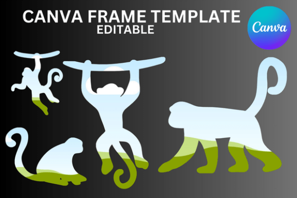 Jungle Monkeys Canva Frame Template: A Playful Design Asset