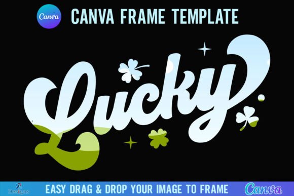 St Patricks Day Lucky Canva Frame Retro: Vintage Charm