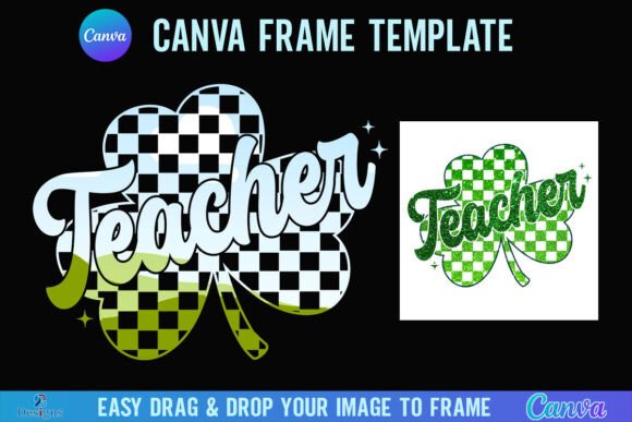 St Patricks Teacher Canva Frame Shamrock