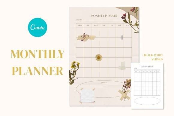 Streamline Your Month with This Flexible Canva Planner Template