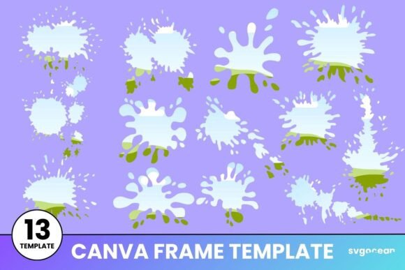 Unleash Creative Energy: The Paint Splatter Canva Frames Bundle